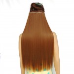Extensie de par cu 5 Clips On delux dubla dreapta de 60 cm, Castaniu Deschis 666 30